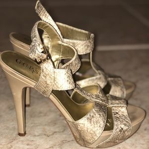 Guess gold heels